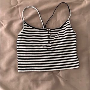Razorback striped crop cami